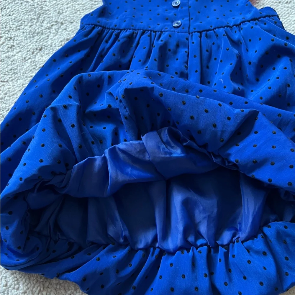 Gymboree Royal Blue Baby Girl Christmas Dress With Black Sweater Size 6-12 Month